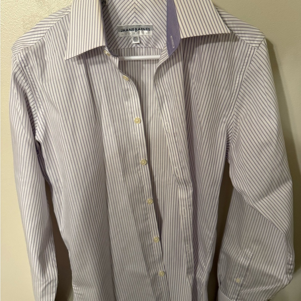 Jhane Barnes Men's Purple Striped Dress Shirt